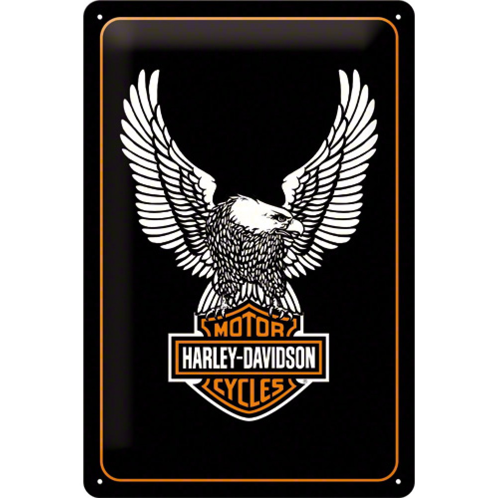 Placa metalica - Harley Davidson Eagle Logo - 20x30 cm